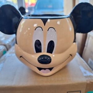 Disney Mickey Mouse Ceramic Planter - Black and Cream